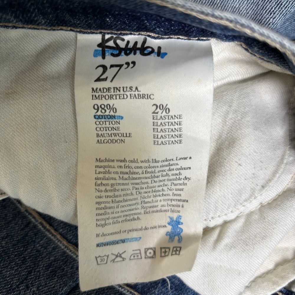 Ksubi Womens Size 27 Blue Skinny Jeans Zip Ankle Detail‎ Stitched Pockets Emb + - Picture 4 of 11
